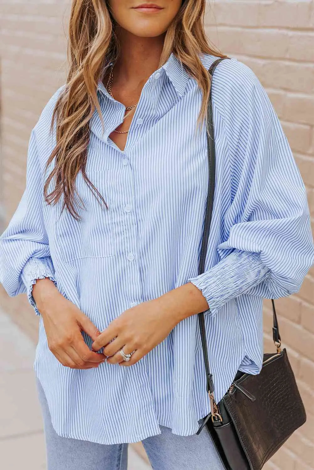 Fernanda Lantern Sleeve Shirt |   |  Casual Chic Boutique