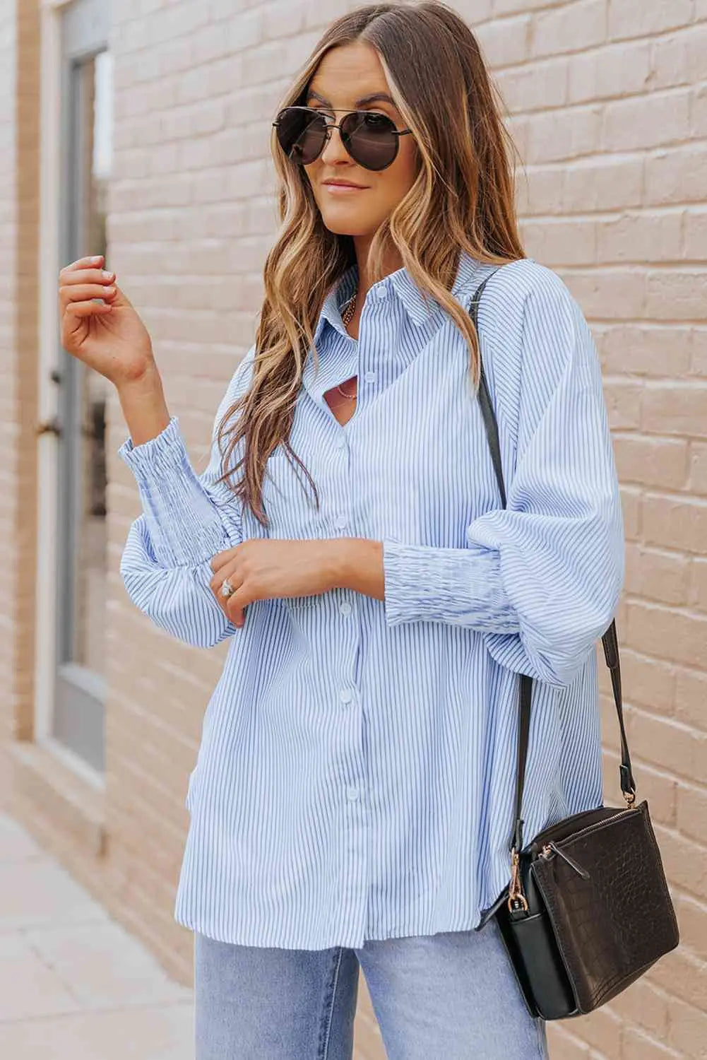 Fernanda Lantern Sleeve Shirt |   |  Casual Chic Boutique