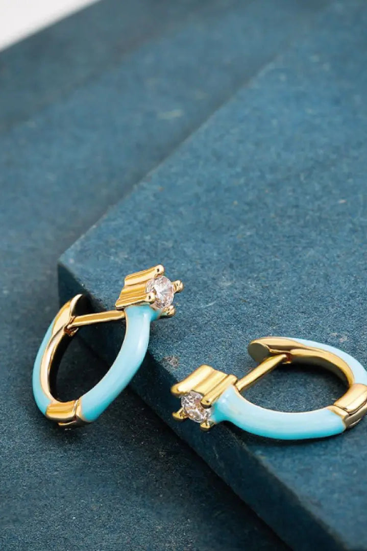 Flirt Huggie Earrings |  Blue |  Casual Chic Boutique