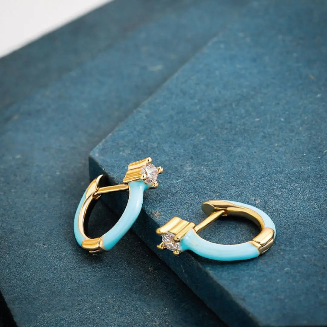 Flirt Huggie Earrings |  Blue |  Casual Chic Boutique