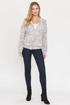 Floral Button Drop Shoulder Cardigan EG fashion