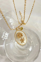 Flower Shell Pendant Copper Necklace Trendsi