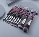 10 pc Crystal Glass Makeup Brush Set Purple Lashy B Lash Bar