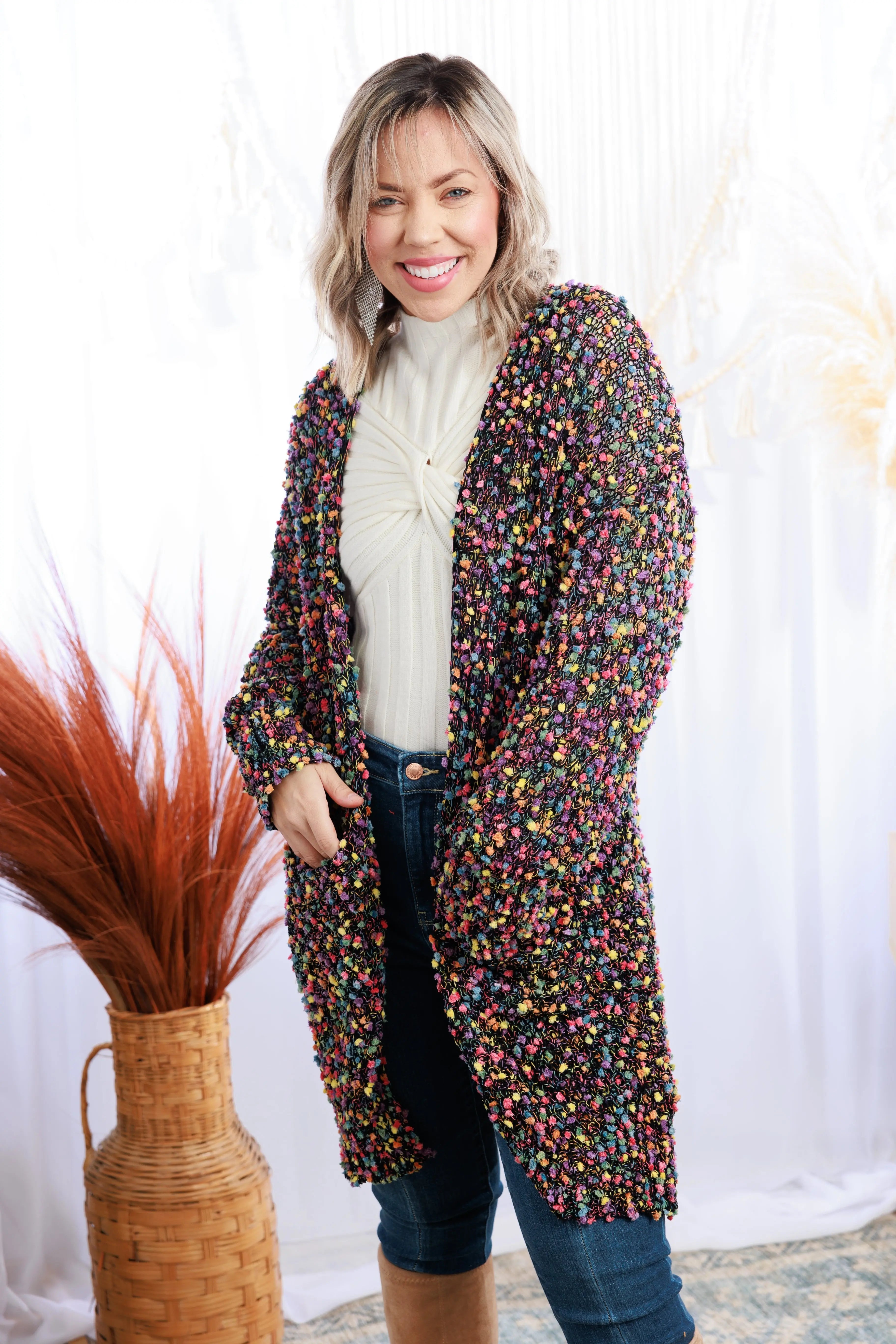 Funfetti Open Face Cardigan Boutique Simplified