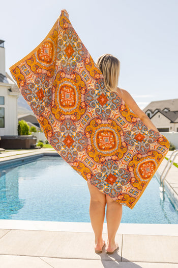 Luxury Beach Towel in Boho Medallions Ave Shops