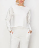 GARMENT DYE FRENCH TERRY CROP LONG SLEEVE Fabina