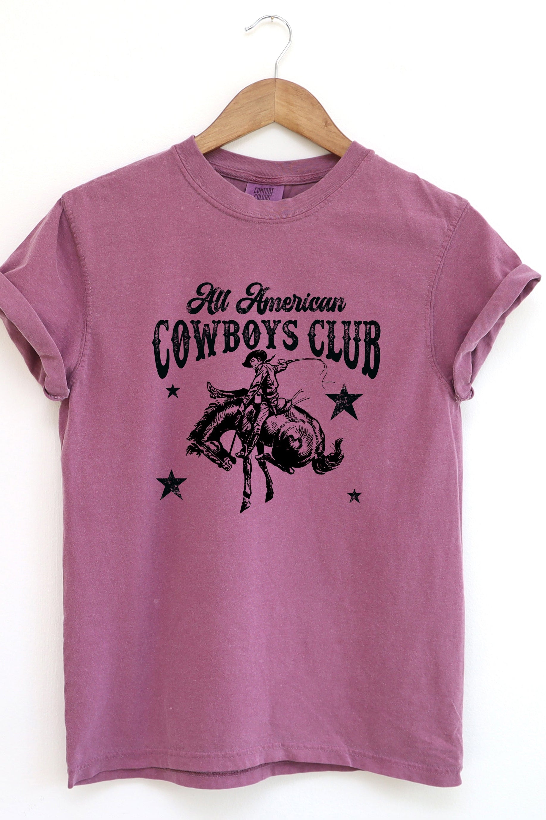 All American Cowboys Club | Garment Dyed Tee Olive and Ivory Retail