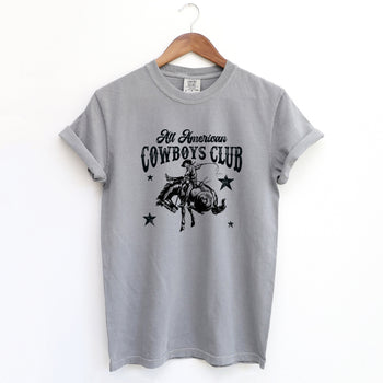 All American Cowboys Club | Garment Dyed Tee Olive and Ivory Retail