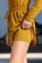 Getting Out Long Sleeve Hoodie Romper Gold Spice Ave Shops