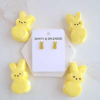 Glitter Bunny Studs - Yellow Spiffy & Splendid