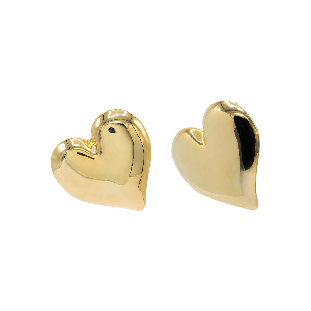 Puffy Chunky Heart Stud Earrings