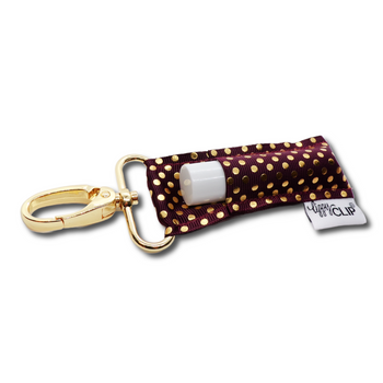 Gold Dots on Burgundy LippyClip® Lip Balm Holder LippyClip®