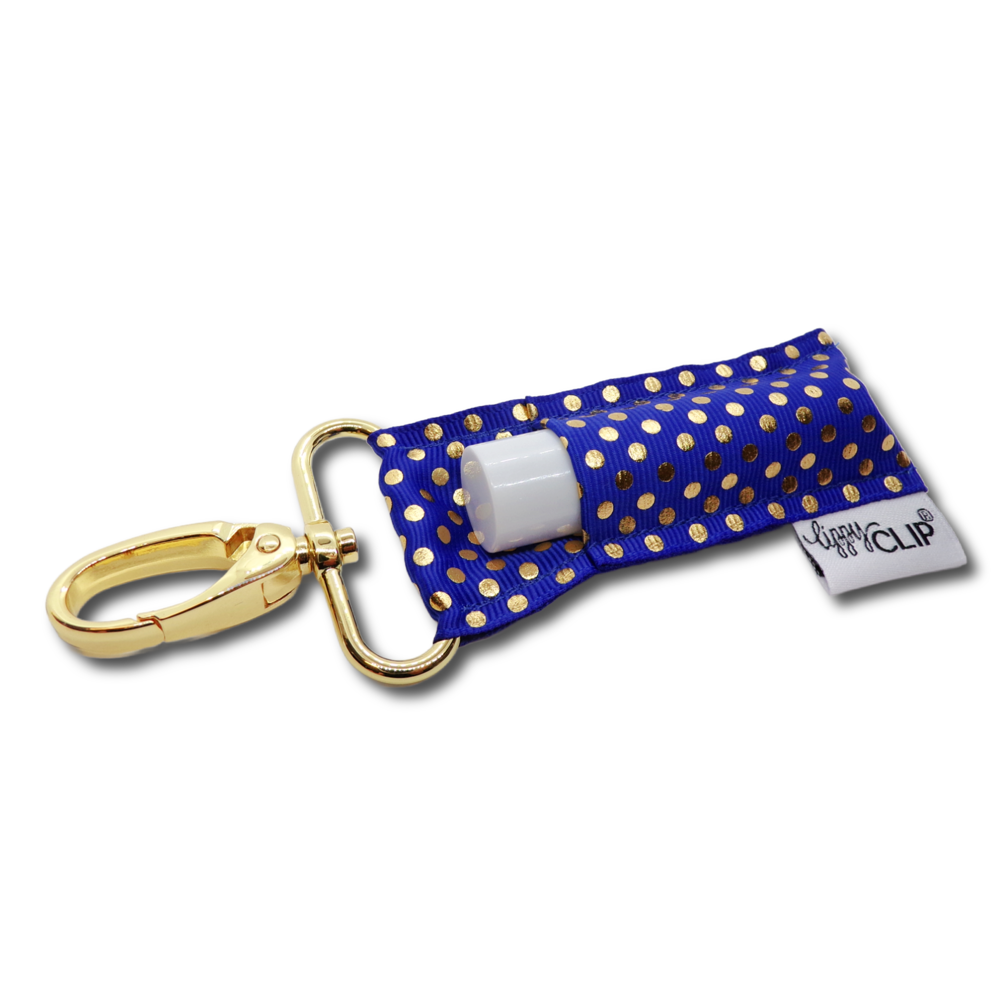 Gold Dots on Royal LippyClip® Lip Balm Holder LippyClip®