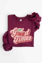 Good Times Cherry Fruit Graphic Fleece Sweatshirts Color Bear