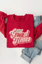 Good Times Cherry Fruit Graphic Fleece Sweatshirts Color Bear