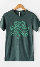 Green Leopard Clover Graphic Tee Kissed Apparel