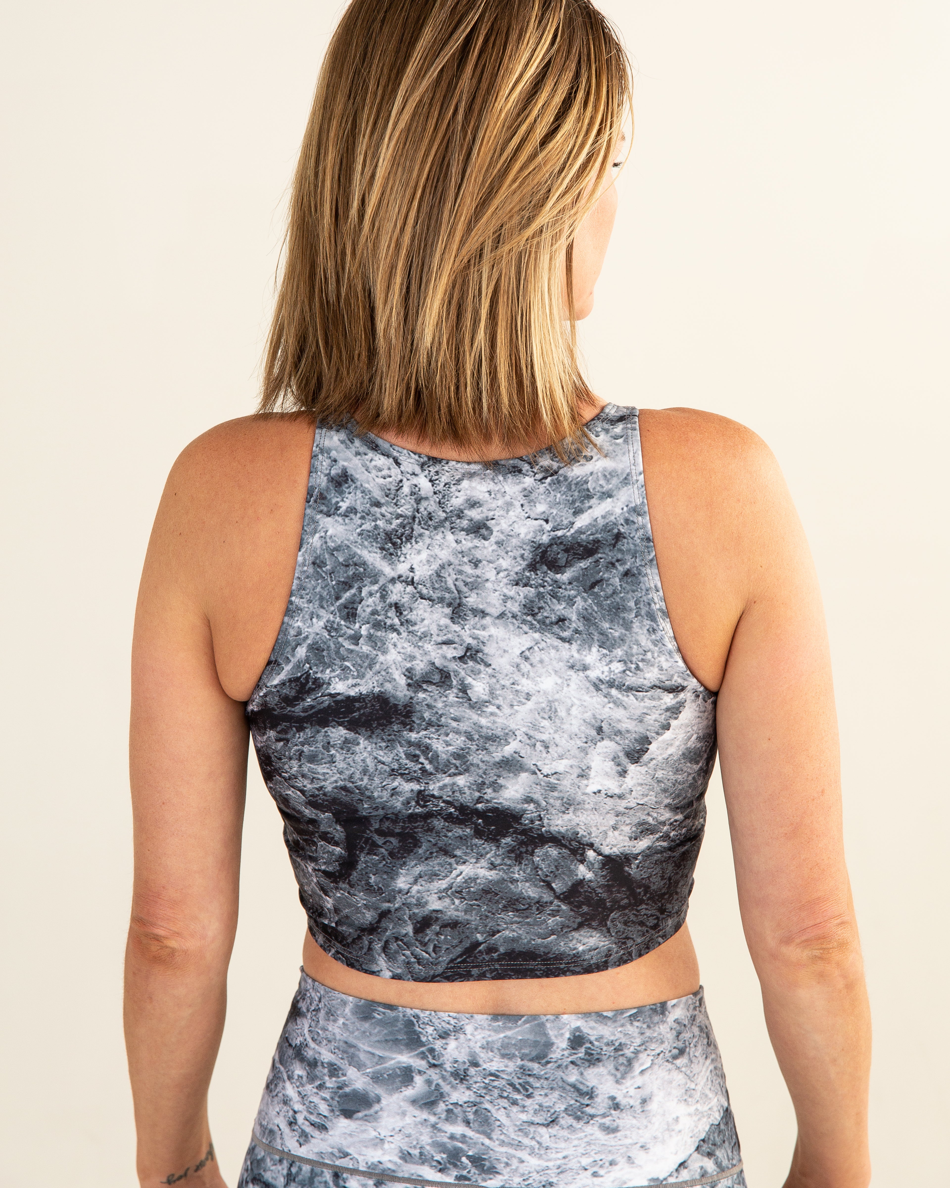 Grey Marble Crop Top Colorado Threads Clothing