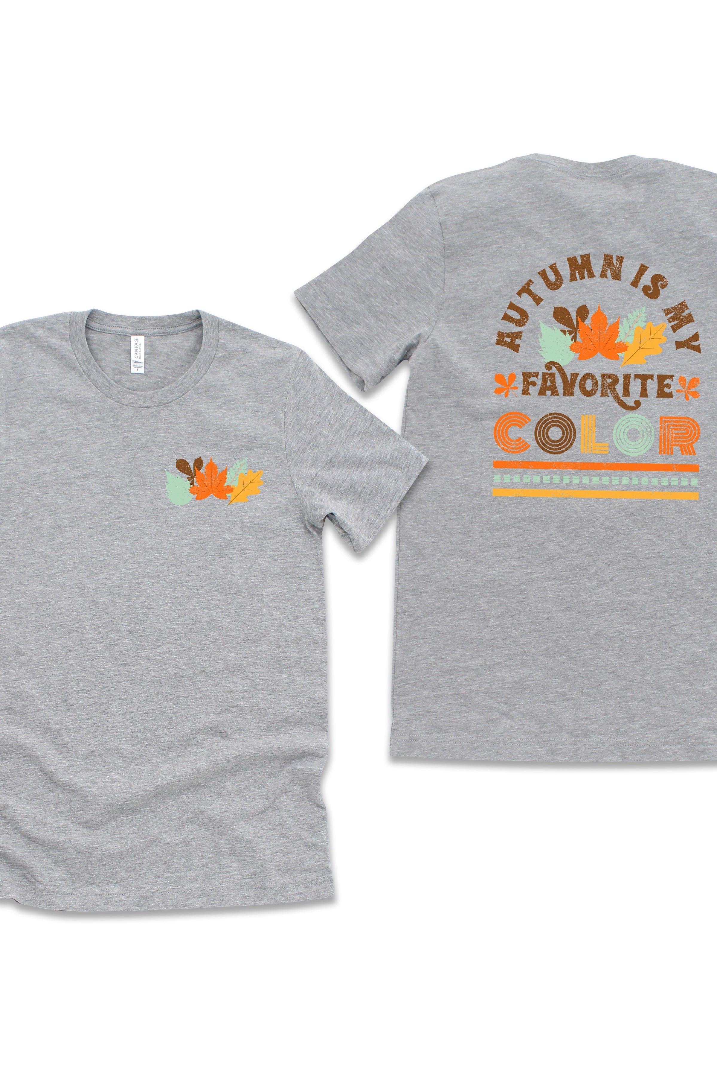 Autumn Is My Favorite Color | Short Sleeve Crew Neck | Front And Back Ink Olive and Ivory Retail
