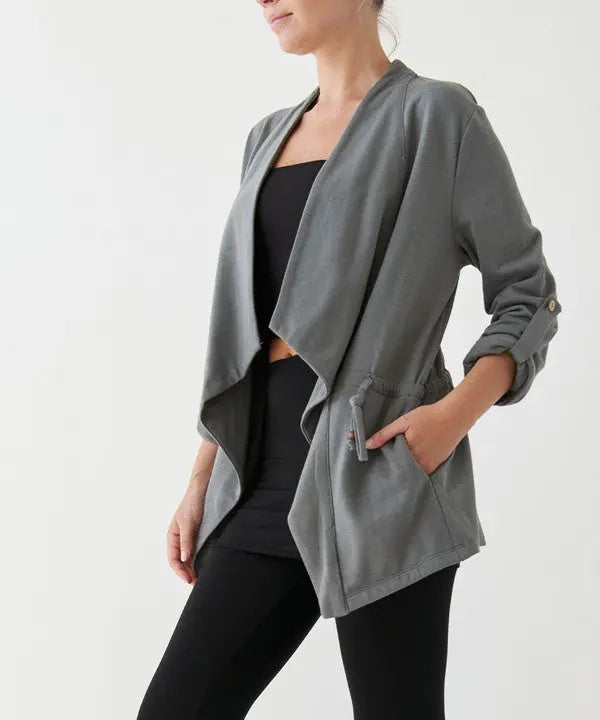 HEMP OPEN FRONT JACKET Fabina