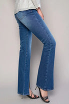 HIGH RISE FRONT SLIT SLIM BOOT JEANS Denim Lab USA