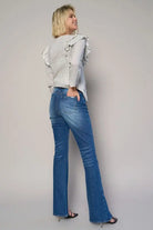 HIGH RISE FRONT SLIT SLIM BOOT JEANS Denim Lab USA