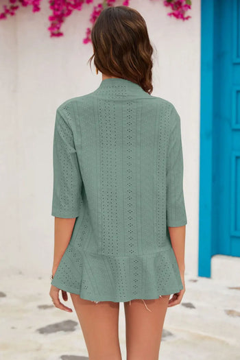 Half Sleeve Open Front Cardigan Trendsi