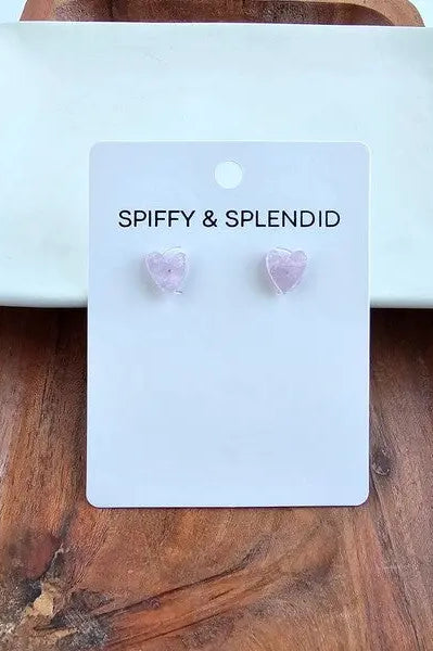 Hand Drawn Heart Studs - Lavender Purple Spiffy & Splendid