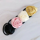 Hand Picked Satin Rose Hair Tie Set of 4 Ellison and Young