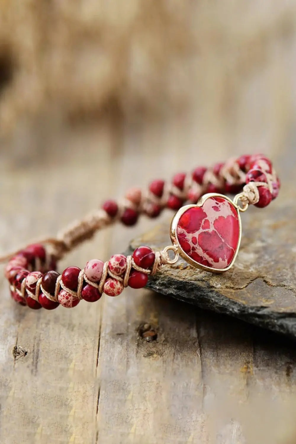 Handmade Heart Shape Natural Stone Bracelet Trendsi