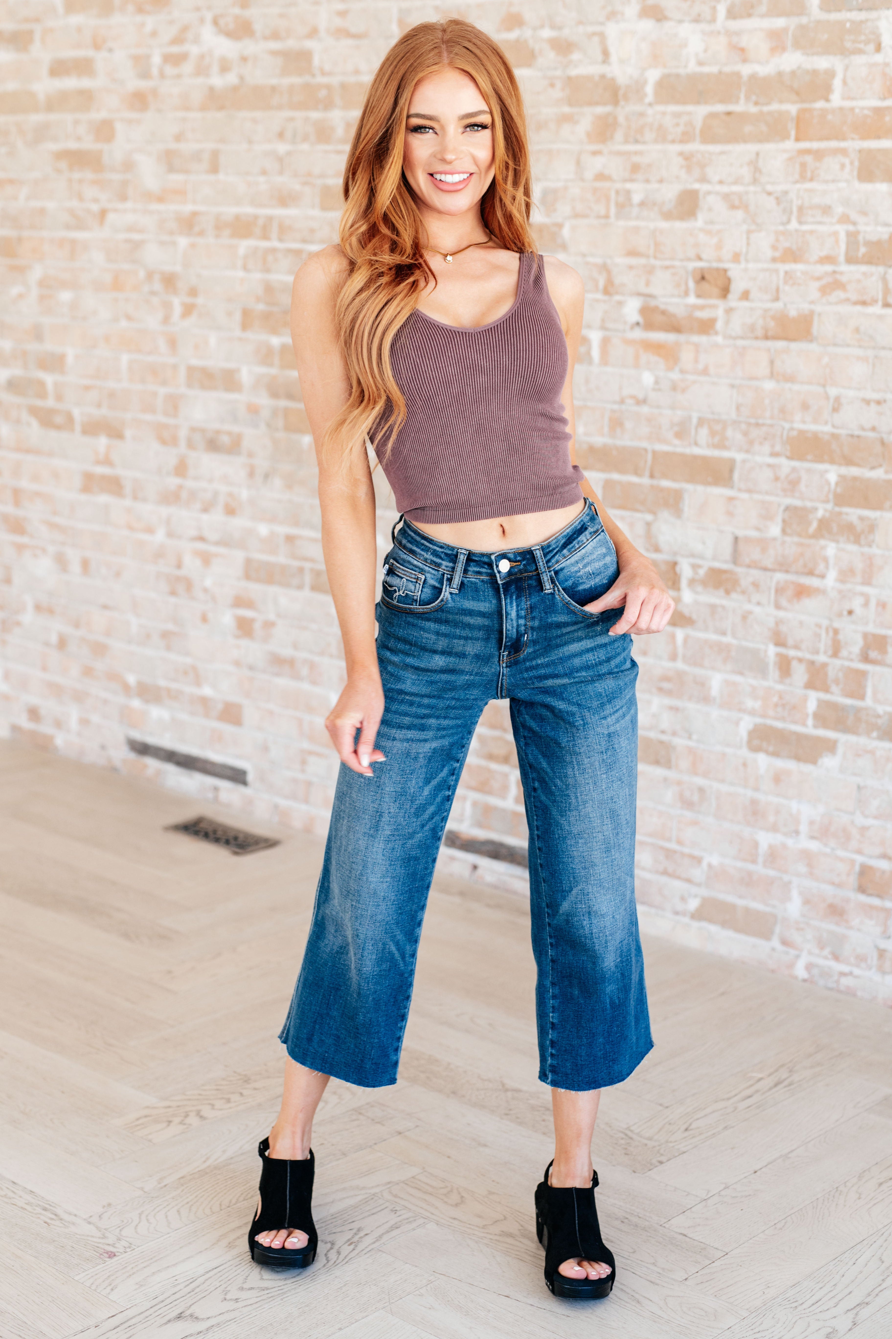Hayes High Rise Wide Leg Crop Jeans Ave Shops