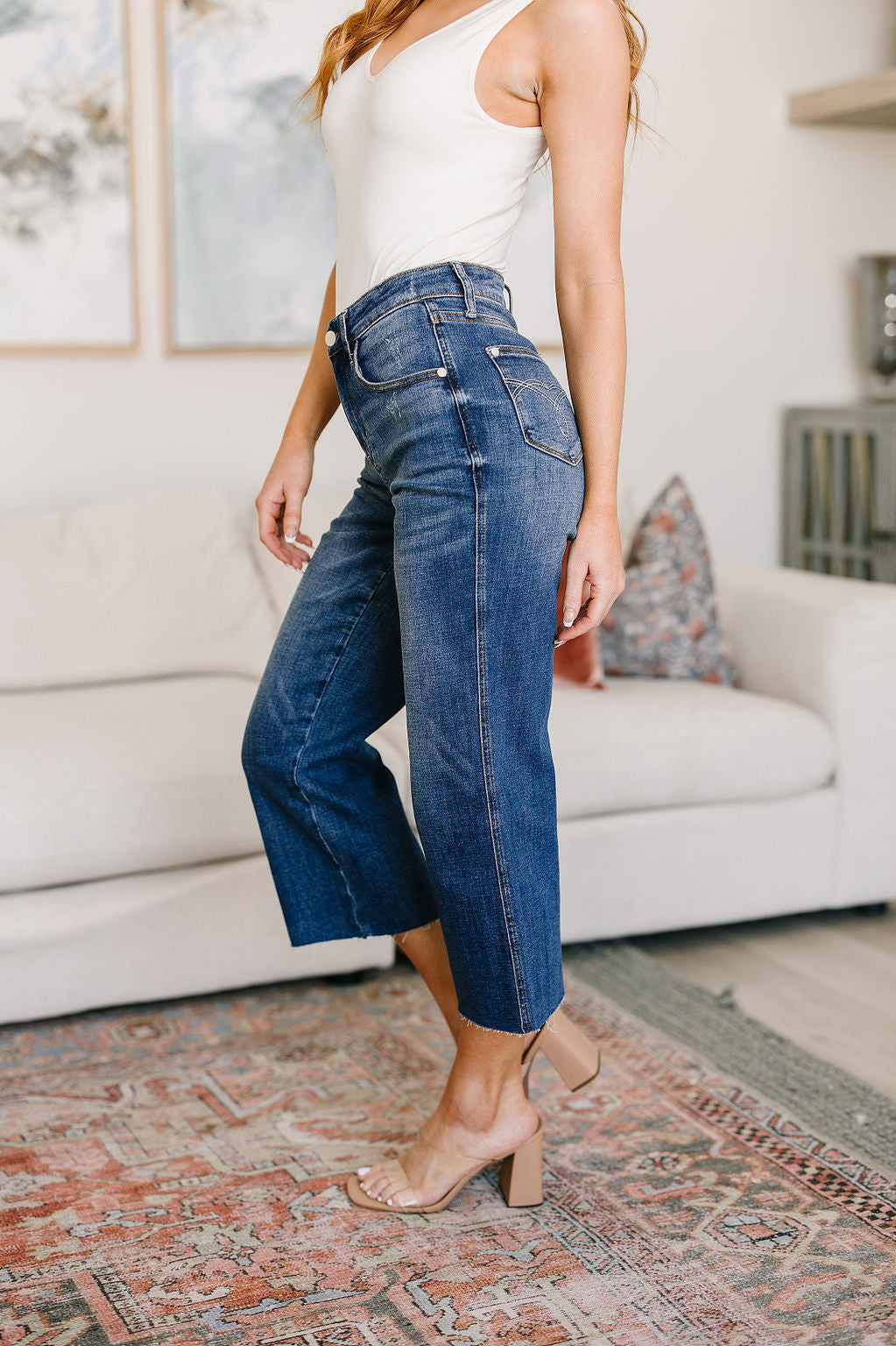 Hayes High Rise Wide Leg Crop Jeans Ave Shops