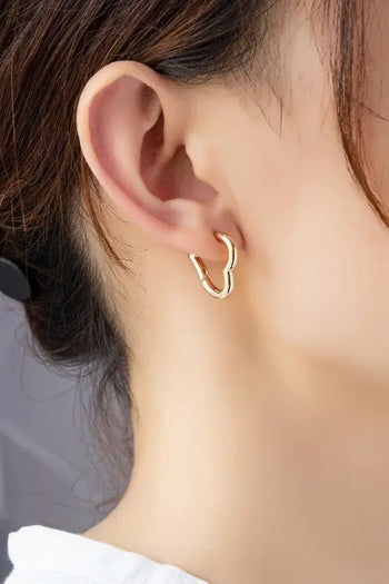 Heart shape hinged huggie hoop earrings LA3accessories