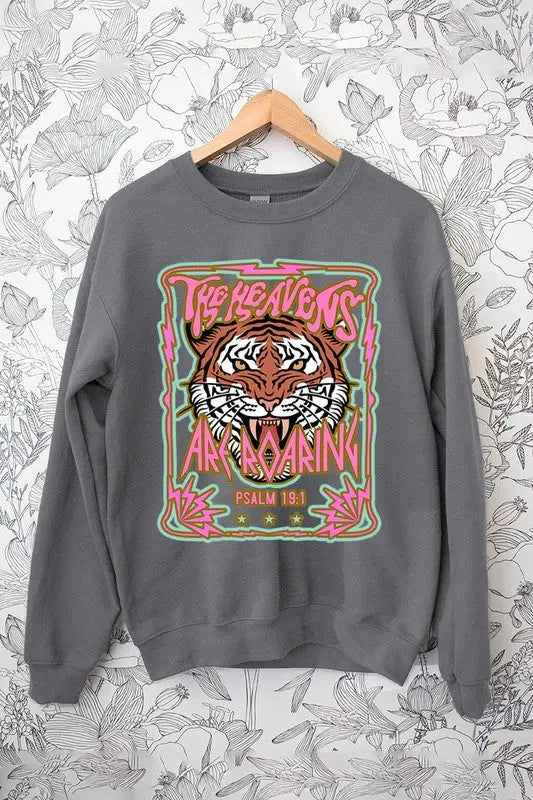 Heavens Roaring Tiger Graphic Fleece Sweatshirts Color Bear