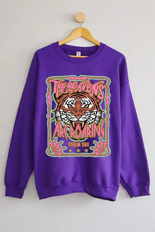 Heavens Roaring Tiger Graphic Fleece Sweatshirts Color Bear