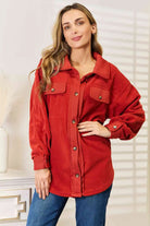 Heimish Cozy Girl Full Size Button Down Shacket Trendsi