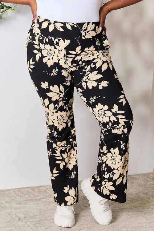 Heimish Full Size High Waist Floral Flare Pants Trendsi