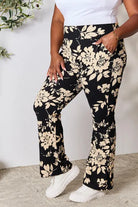 Heimish Full Size High Waist Floral Flare Pants Trendsi