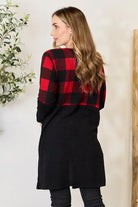 Heimish Full Size Plaid Open Front Cardigan Trendsi