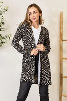 Heimish Full Size Printed Open Front Cardigan Trendsi