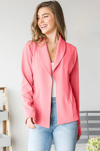 Heimish Open Front Long Sleeve Blazer Trendsi