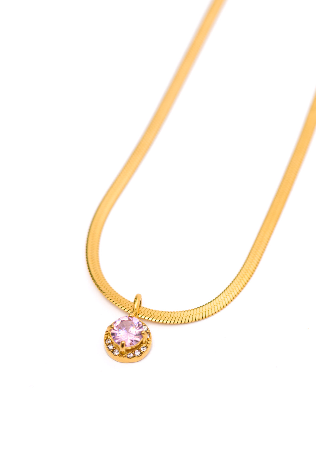 Here to Shine Gold Plated Necklace in Pink Ave Shops