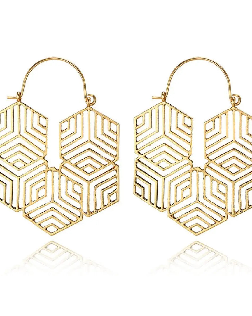 Hex -Gold Earrings |   |  Casual Chic Boutique