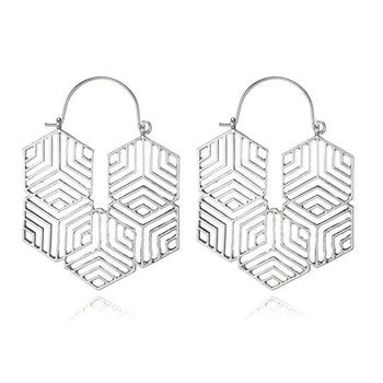 Hex -Silver Earrings |   |  Casual Chic Boutique