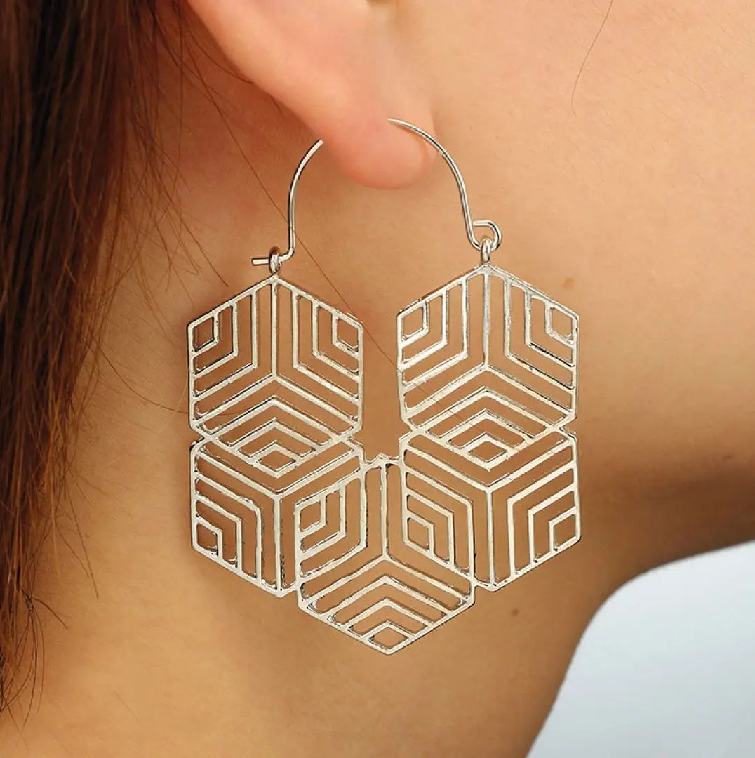 Hex -Silver Earrings |   |  Casual Chic Boutique