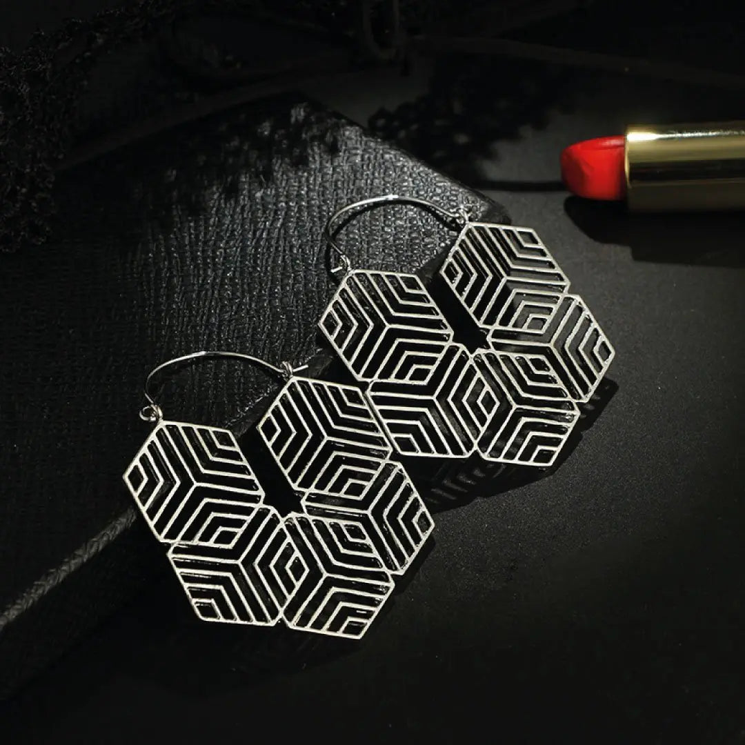 Hex -Silver Earrings |   |  Casual Chic Boutique