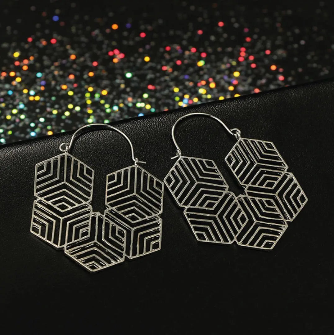 Hex -Silver Earrings |   |  Casual Chic Boutique