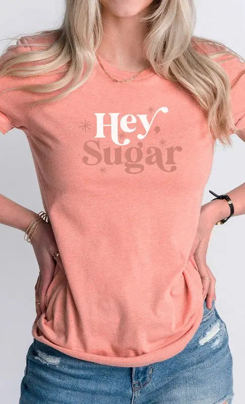 Hey Sugar Sparkle Valentines Day Graphic Tee Kissed Apparel