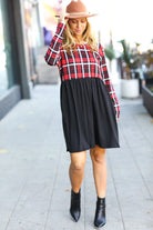 Holiday Plaid Twofer Babydoll Dress Haptics