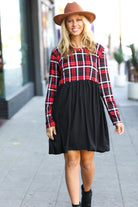 Holiday Plaid Twofer Babydoll Dress Haptics