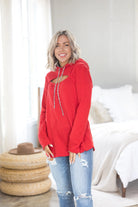 Holiday Red Peek-A-Boo Sweater Boutique Simplified